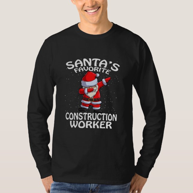 T-shirt père Noël Favori de travail de construction Noël  (Devant)