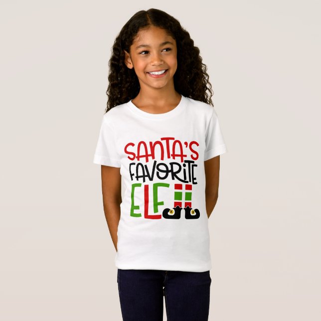 T-Shirt Père Noël Favori Elf Noël Famille de Noël Fun (Devant entier)