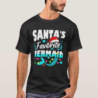 T-shirt Père Noël Favori Favori de sirène amante Noël Fête