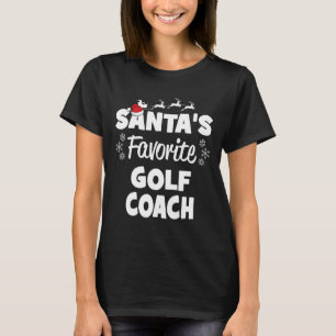 T-shirt Père Noël Favori Golf Coach Fun Christmas Matching