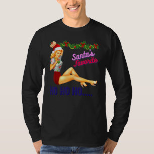 T-shirt Père Noël Favori Ho Ho Ho Nice Naughty Dirty Joke