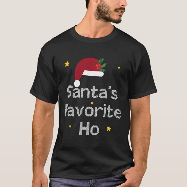 T-shirt Père Noël Favori Ho Santa Claus cadeau de Noël Fun (Devant)