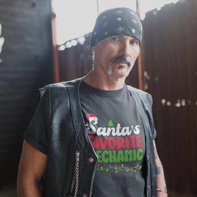 T-shirt Père Noël Favori Mécanique de Noël Thème (Créateur téléchargé)