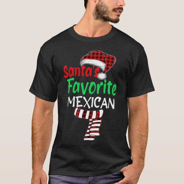 T-shirt Père Noël Favori mexicain Noël Père Noël Rouge Pla (Devant)