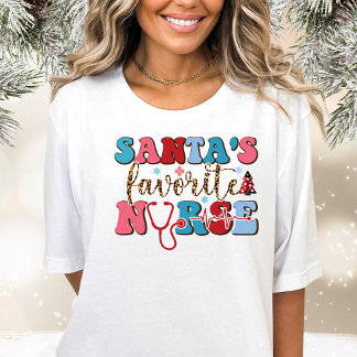 T-shirt Père Noël Favori Nurse Funny Christmas