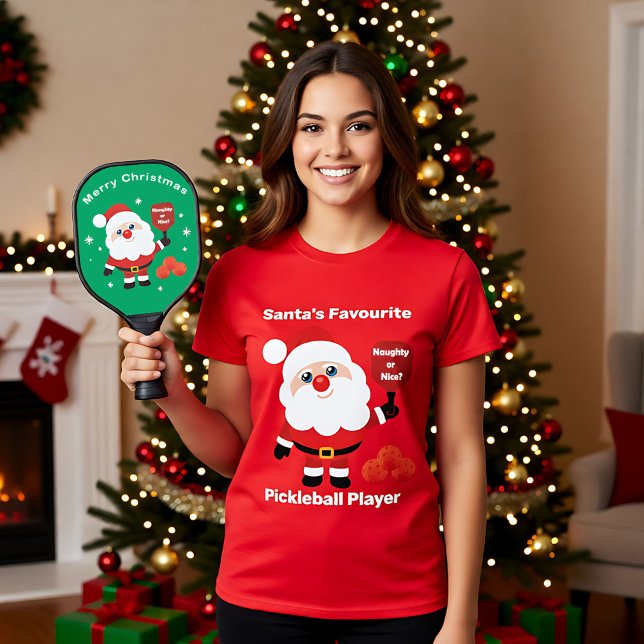 T-shirt 🎅 Père Noël Favori Pickleball player (🎅Santa's Favourite Pickleball player T-Shirt)
