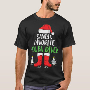 T-shirt Père Noël Favori Plongeur Plongée Famille Correspo
