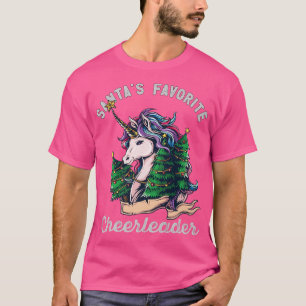 T-shirt Père Noël Favori Pom-pom girl Funny Unicorn Noël