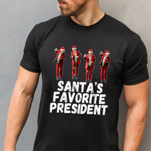 T-shirt Père Noël Favori Président Trump Dance Santa Hat