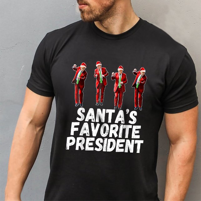 T-shirt Père Noël Favori Président Trump Dance Santa Hat (Créateur téléchargé)