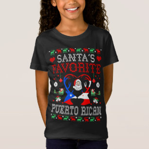 T-Shirt Père Noël Favori Puerto Rican Noël Cadeau Vilain V