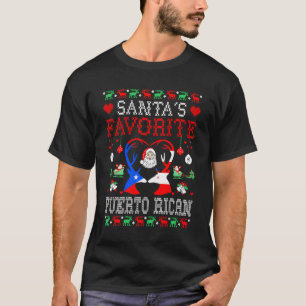 T-shirt Père Noël Favori Puerto Rican Noël Cadeau Vilain V