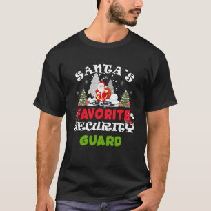 T-shirt Père Noël Favori Security Guard Funny Christmas Gi