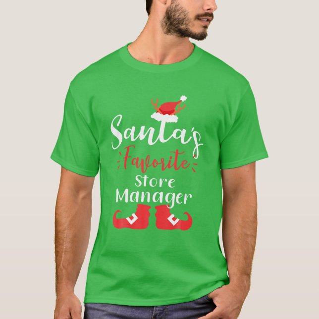 T-shirt père Noël Favori Store Manager mignon Noël Sant (Devant)