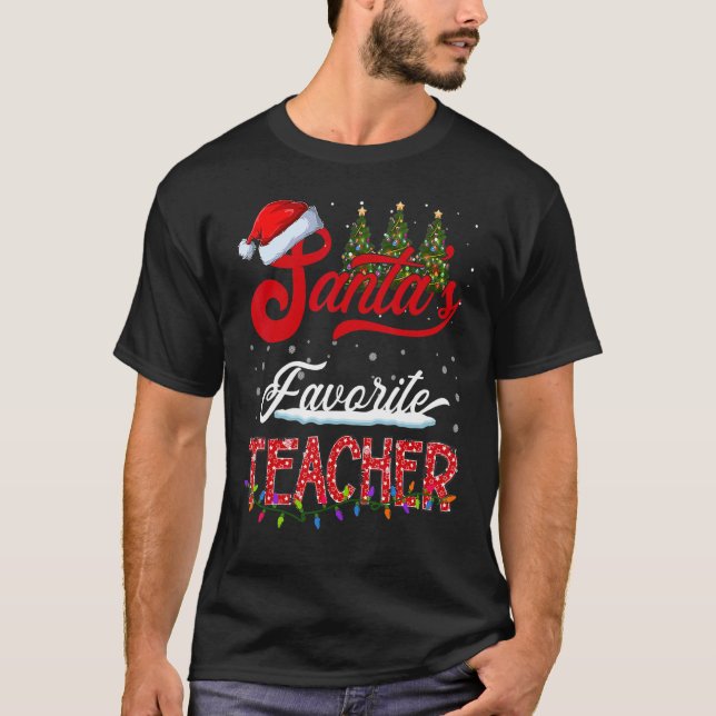 T-shirt Père Noël Favori Teacher Family Matching Group Chr (Devant)