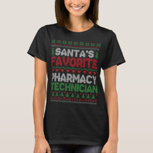 T-shirt Père Noël Favori Technicien En Pharmacie Ugly Chri