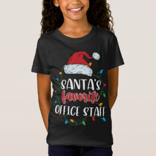 T-Shirt Père Noël Favoris du personnel de bureau Lumières 