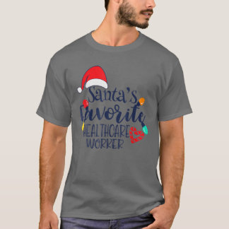 T-shirt père Noël Favoris Travailleur de la santé Noël Drô