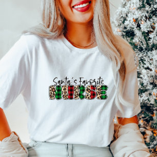 T-shirt Père Noël Favorite Nurse Holiday Femmes