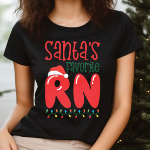 T-shirt Père Noël Favorite RN Funny Christmas Nurse