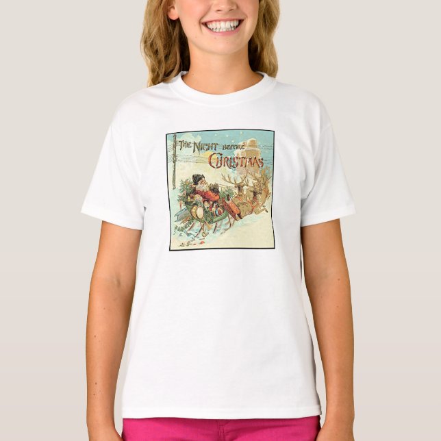 T-shirt Père Noël Filles Vintage Père Noël (Devant)