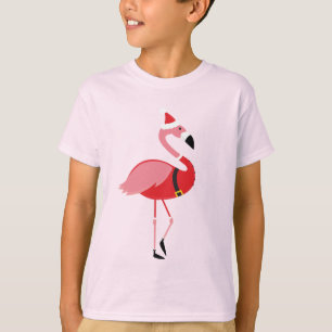T-shirt Père Noël Flamant rose Fun Christmas