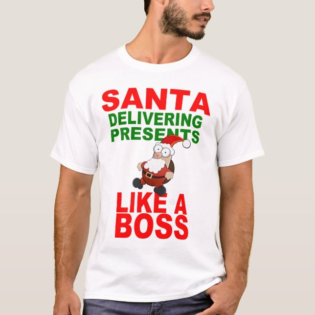 T-SHIRT PÈRE NOËL FOURNISSANT DES PRÉSENTS (Devant)