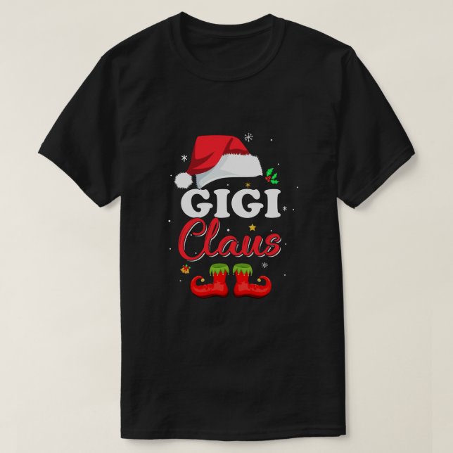 T-shirt Père Noël Gigi Claus Rapprochant les pyjamas de fa (Design devant)