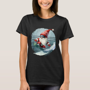 T-shirt Père Noël Gnome d'hiver avec des lunettes de ski r