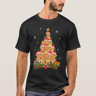 T-shirt Père Noël Goldendoodle Chien Arbre de Noël Animaux
