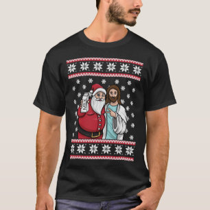 T-shirt Père Noël graphique de Noël et Lait de Jésus J