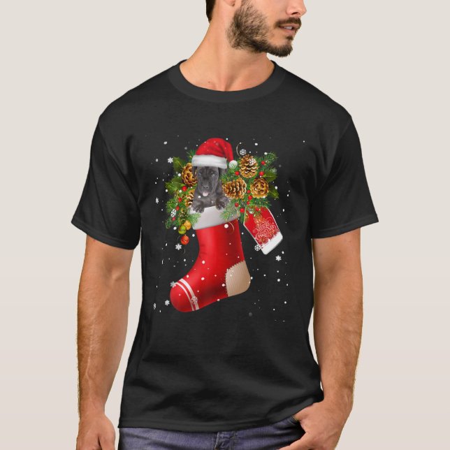 T-shirt Père Noël Great Dane En Pyjama De Choc De Noël (Devant)