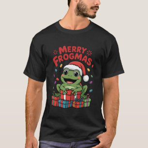 T-shirt Père Noël grenouille chapeau Noël design drôle ama