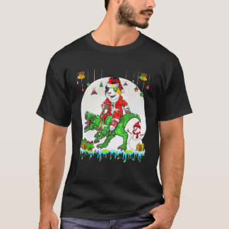 T-shirt Père Noël Guinée équitation Pig T Rex lumières de