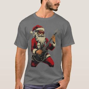 T-shirt Père Noël Guitariste Ayez Un Noël Rock Roll