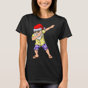 T-shirt Père Noël Hawaïen Dabbing Noël en Juillet Cadeau E