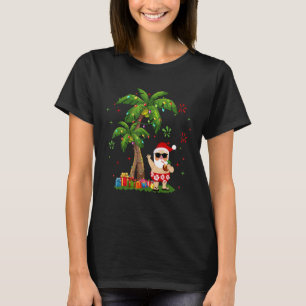 T-shirt Père Noël Hawaii Noël Palm Tree Lumières Noël