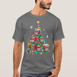 T-shirt Père Noël Hedgehog Jeu de Noël Lumières de pyjama 