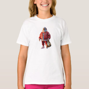 T-shirt Père Noël hip-hop avec baskets et lunettes de sole