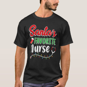 T-shirt Père Noël Infirmière préférée Cute Merry Xmas Équi