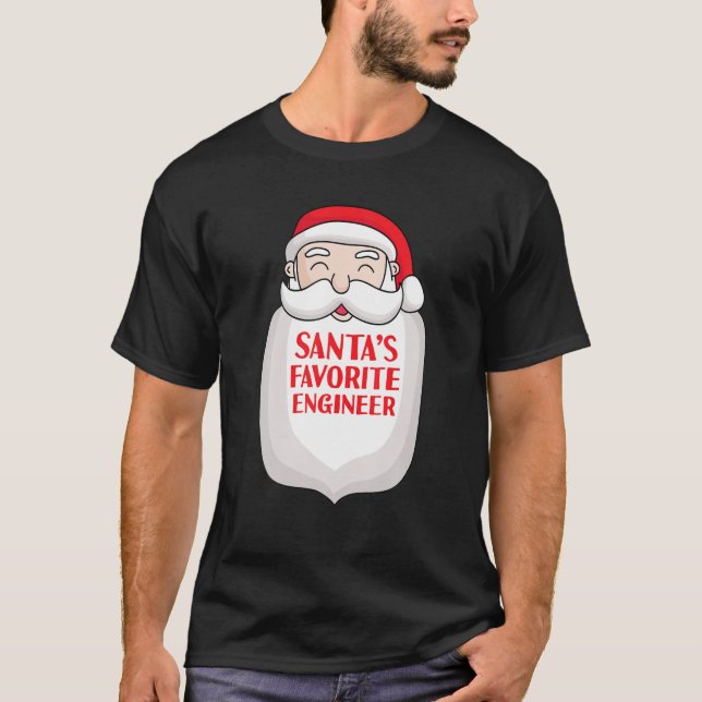 T-shirt Père Noël Ingénieur Favori Funny Père Noël En Noël (Devant)