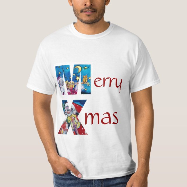 T-SHIRT PÈRE NOËL INSPIRÉ JOUER AU MONOGRAMME VIOLIN XMAS (Devant)