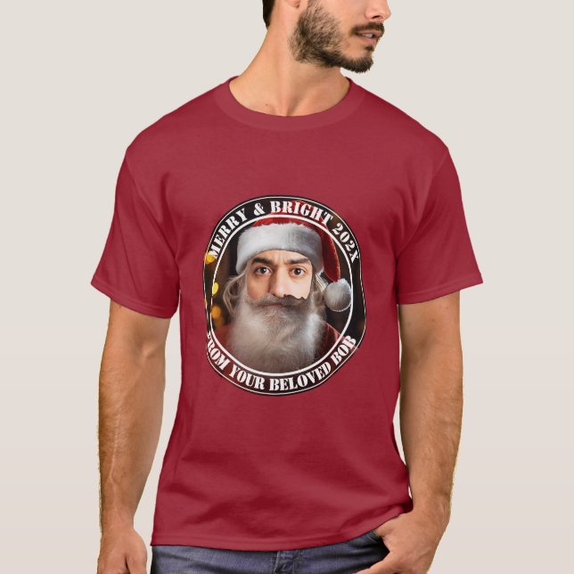 T-shirt Père Noël instantanée ! Ajoute juste ton visage. (Devant)
