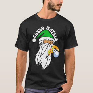 T-shirt Père Noël italien Santa Claus mangeant une pizza