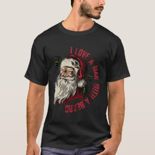 T-shirt Père Noël J'Aime Un Avec Une Barbe