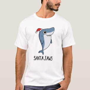 T-shirt Père Noël Jaws Funny Shark Christmas Pun