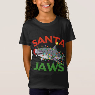 T-Shirt Père Noël Jaws Sharkmas Noël illuminent Charkmas N