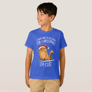 T-shirt Père Noël je suis un chat mignon ainsi je ne dois