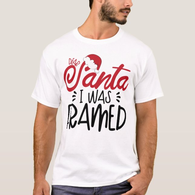 T-shirt père Noël J'étais encadrée (Devant)
