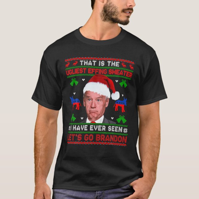T-shirt Père Noël Joe Biden C'Est Le Plus Mauvais Effet De (Devant)